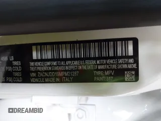 2021 Jeep Renegade Limited z VIN ZACNJDD19MPM21287, wystawiony jako IAAI lot #42077387 z przebiegiem 44 208 mil mil oraz . Historia ofert i sprzedaży dostępna na DreamBid. Obrazek 9.