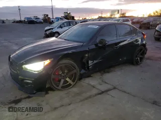 2017 Infiniti Q50 Red Sport 400 with VIN JN1FV7AR0HM871358, listed as a Copart auction lot 84252014 with 92,986 mi miles and Salvage Title. Bid and sale history available at carsss.com. Image 1.
