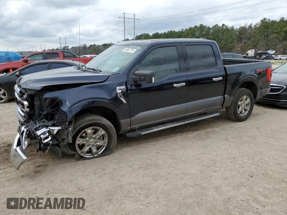 2021 Ford F-150 XL with VIN 1FTFW1E50MFA45896, listed as a Copart auction lot 46882735 with 57,041 mi miles and Salvage Title. Bid and sale history available at DreamBid. Image 1.