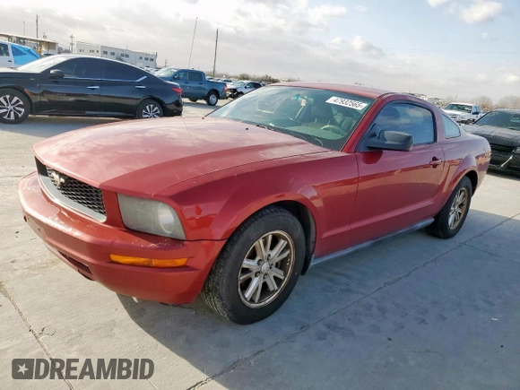 2007 Ford Mustang Deluxe with VIN 1ZVFT80N475323392, listed as a Copart auction lot 47932565 with 312,770 mi miles and Salvage Title. Bid and sale history available at carsss.com. Image 1.