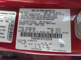 2015 Ford Fusion SE with VIN 1FA6P0H73F5123218, listed as a IAAI auction lot 42010665 with 185,309 mi miles. Bid and sale history available at carsss.com. Image 9.