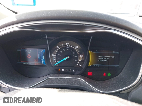 2014 Ford Fusion SE Hybrid with VIN 3FA6P0LUXER233658, listed as a IAAI auction lot 42311588 with 106,282 mi miles and . Bid and sale history available at DreamBid. Image 7.