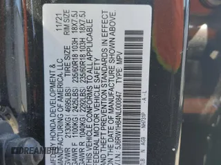 2022 Honda CR-V EX-L с VIN 5J6RW1H84NL000847, выставлен на аукционе Copart как лот 53210425 с пробегом 23 608 миль миль и На запчасти • Non repairable. История ставок и продаж доступна на DreamBid. Изображение 14.