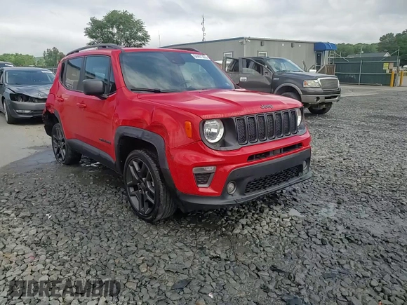 2021 Jeep Renegade 80th Anniversary with VIN ZACNJDBB8MPM68757, listed as a Copart auction lot 64491365 with 58,111 mi miles and Salvage title. Bid and sale history available at DreamBid. Image 14.