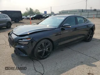 2023 Genesis G70 2.0T with VIN KMTG34TA7PU116043, listed as a Copart auction lot 59585225 with 8,021 mi miles and Salvage title. Bid and sale history available at DreamBid. Image 1.
