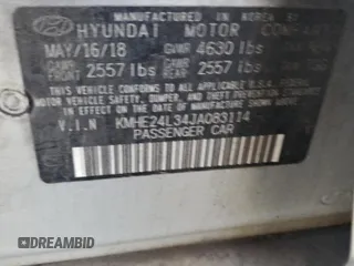 2018 Hyundai Sonata Hybrid SE with VIN KMHE24L34JA083114, listed as a Copart auction lot 37716384 with Not Provided miles. Bid and sale history available at carsss.com. Image 12.
