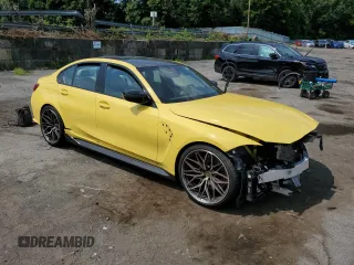 2022 BMW M3 with VIN WBS53AY01NFM30642, listed as a Copart auction lot 63445964 with 0 mi miles and Salvage Title. Bid and sale history available at carsss.com. Image 4.