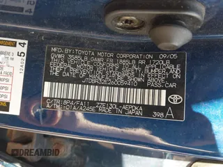 2006 Toyota Corolla CE with VIN JTDBR32E260059410, listed as a IAAI auction lot 42606319 with 243,756 mi miles and . Bid and sale history available at DreamBid. Image 9.