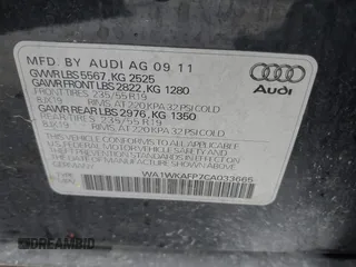 2012 Audi Q5 Prestige with VIN WA1WKAFP7CA033665, listed as a IAAI auction lot 42186872 with 196,900 mi miles and . Bid and sale history available at DreamBid. Image 9.