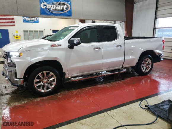 2019 Chevrolet Silverado 1500 LTZ with VIN 1GCRYGED2KZ183548, listed as a Copart auction lot 52068335 with 63,379 mi miles and Salvage Title. Bid and sale history available at carsss.com. Image 1.