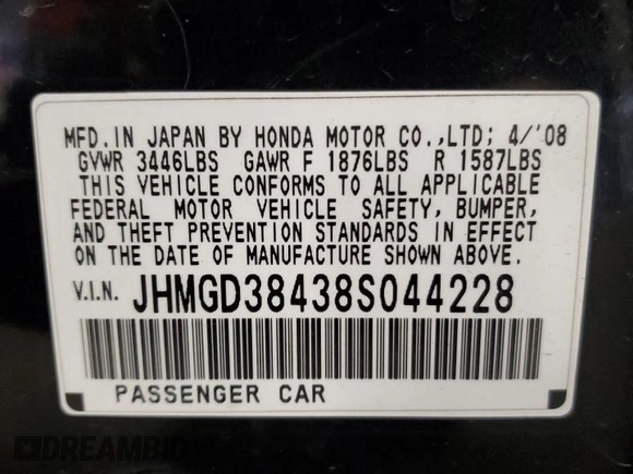 2008 Honda Fit with VIN JHMGD38438S044228, listed as a Copart auction lot 52481275 with 264,602 mi miles and Salvage Title. Bid and sale history available at carsss.com. Image 13.
