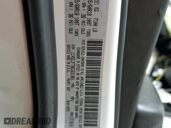 2019 Dodge Durango Special Service with VIN 1C4SDJFT8KC631861, listed as a Copart auction lot 87282394 with 107,286 mi miles and Salvage title. Bid and sale history available at DreamBid. Image 14.