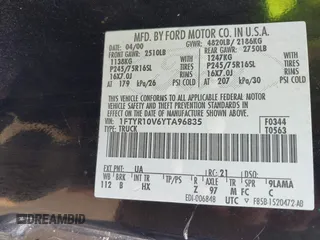 2000 Ford Ranger XL with VIN 1FTYR10V6YTA96835, listed as a IAAI auction lot 41929380 with 197,586 mi miles and . Bid and sale history available at DreamBid. Image 9.