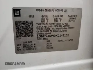 2019 Chevrolet Traverse RS with VIN 1GNEVJKW0KJ144151, listed as a Copart auction lot 68941883 with 59,652 mi miles. Bid and sale history available at carsss.com. Image 13.