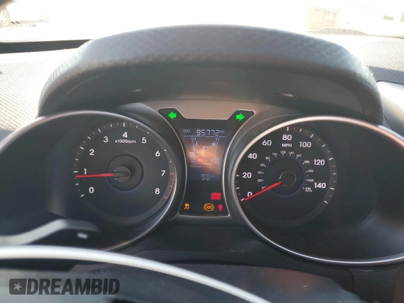 2013 Hyundai Veloster RE:MIX with VIN KMHTC6AD4DU127949, listed as a Copart auction lot 56993075 with 95,772 mi miles and Salvage title. Bid and sale history available at DreamBid. Image 9.