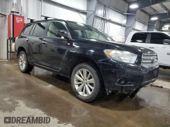 2010 Toyota Highlander Hybrid with VIN JTEBW3EH7A2041735, listed as a Copart auction lot 84684724 with 126,190 mi miles and Salvage Title. Bid and sale history available at carsss.com. Image 4.