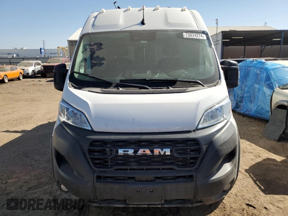 2023 Ram ProMaster Cargo with VIN 3C6MRVHG0PE581501, listed as a Copart auction lot 73074274 with 10,510 mi miles and Salvage Title. Bid and sale history available at carsss.com. Image 5.