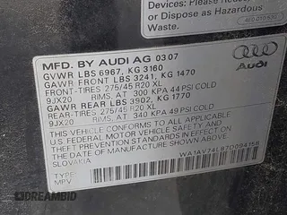 2007 Audi Q7 z VIN WA1AV74L87D094158, wystawiony jako IAAI lot #42292948 z przebiegiem 111 593 mil mil oraz . Historia ofert i sprzedaży dostępna na DreamBid. Obrazek 9.
