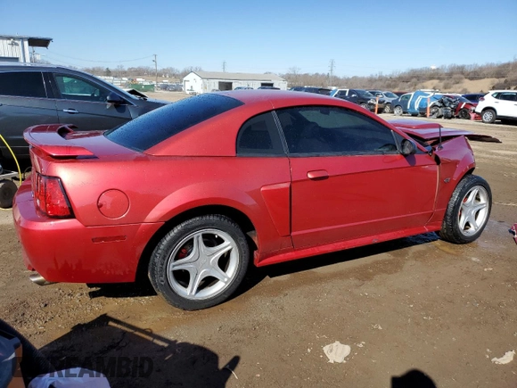 2002 Ford Mustang GT Deluxe with VIN 1FAFP42X32F186453, listed as a Copart auction lot 48418415 with 0 mi miles and Salvage Title. Bid and sale history available at carsss.com. Image 3.