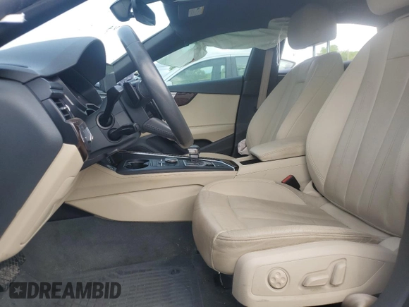 2019 Audi A5 Sportback Premium with VIN WAUANCF51KA051205, listed as a Copart auction lot 54064715 with Not provided miles and Salvage title. Bid and sale history available at DreamBid. Image 7.