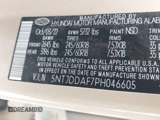 2023 Hyundai Santa Cruz SEL Premium z VIN 5NTJDDAF7PH046605, wystawiony jako IAAI lot #41488316 z przebiegiem 68 562 mil mil oraz . Historia ofert i sprzedaży dostępna na DreamBid. Obrazek 9.