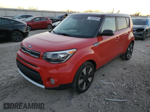 2017 Kia Soul + with VIN KNDJP3A52H7438517, listed as a Copart auction lot 83393044 with 72,486 mi miles and Salvage Title. Bid and sale history available at carsss.com. Image 1.