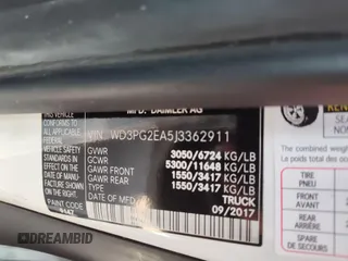 2018 Mercedes-Benz Metris Cargo with VIN WD3PG2EA5J3362911, listed as a IAAI auction lot 42587645 with 129,869 mi miles and . Bid and sale history available at DreamBid. Image 6.