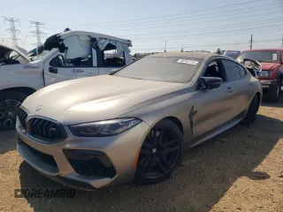 2021 BMW M8 with VIN WBSGV0C01MCF26925, listed as a Copart auction lot 68743134 with 0 mi miles and Salvage Title. Bid and sale history available at carsss.com. Image 1.