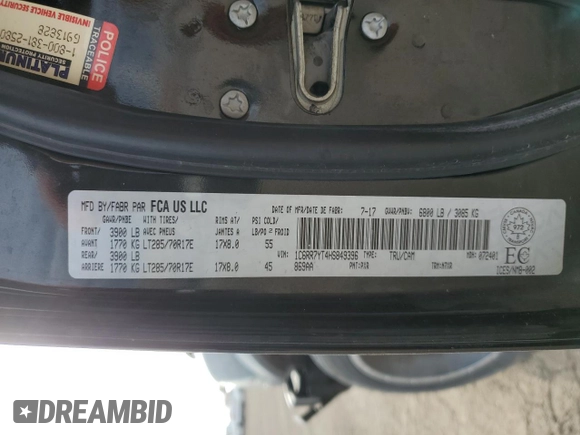 2017 Ram 1500 Rebel z VIN 1C6RR7YT4HS849396, wystawiony jako Copart lot #54356005 z przebiegiem 221 548 mil mil oraz Szkoda całkowita • Salvage title. Historia ofert i sprzedaży dostępna na DreamBid. Obrazek 12.