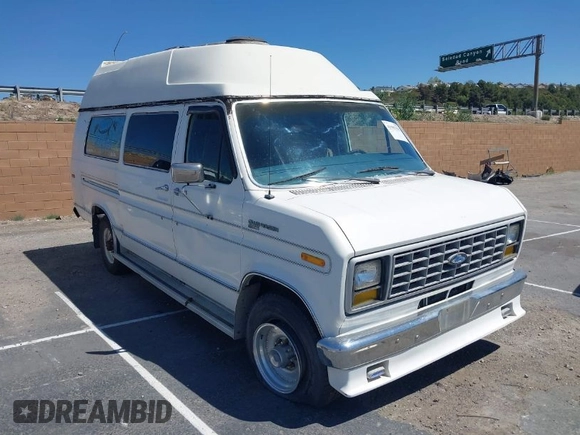1985 Ford Econoline Cargo with VIN 1FBHS31L3FHA83624, listed as a IAAI auction lot 41987555 with 2,242 mi miles and . Bid and sale history available at DreamBid. Image 1.