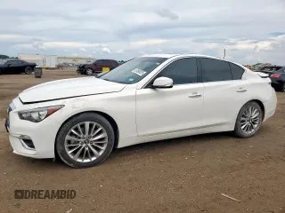 2020 Infiniti Q50 Luxe z VIN JN1EV7AP4LM206174, wystawiony jako Copart lot #62498325 z przebiegiem 58 993 mil mil oraz Szkoda całkowita • Salvage title. Historia ofert i sprzedaży dostępna na DreamBid. Obrazek 1.