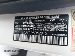 2013 Mercedes-Benz CLS-Class CLS 550 with VIN WDDLJ7DB2DA062813, listed as a IAAI auction lot 42124837 with 138,345 mi miles. Bid and sale history available at carsss.com. Image 9.