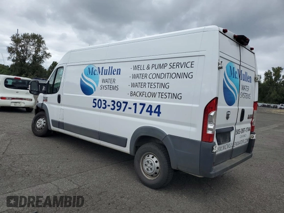 2017 Ram ProMaster Cargo with VIN 3C6URVHG2HE510690, listed as a Copart auction lot 70888714 with 137,278 mi miles and Salvage Title. Bid and sale history available at DreamBid. Image 2.