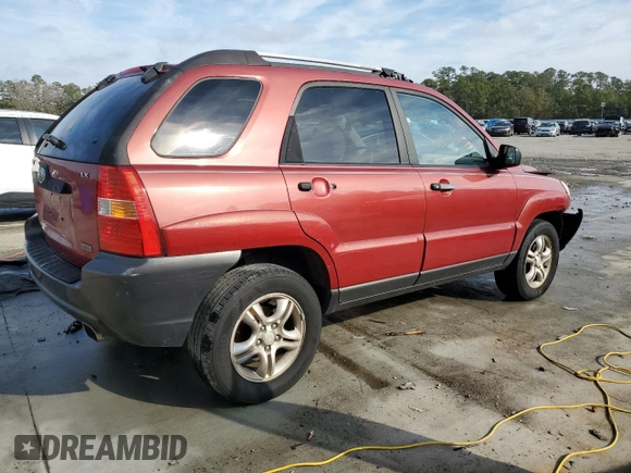 2005 Kia Sportage LX with VIN KNDJF723257122120, listed as a Copart auction lot 43386055 with 191,082 mi miles and Salvage Title. Bid and sale history available at carsss.com. Image 3.