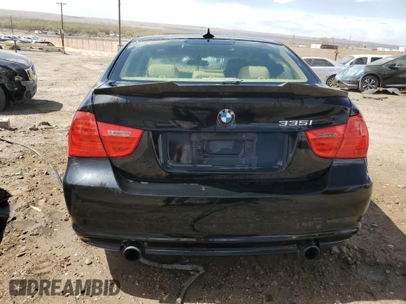 2011 BMW 3 Series 335i with VIN WBAPM5C54BE435971, listed as a Copart auction lot 52013735 with 0 mi miles and Salvage Title. Bid and sale history available at carsss.com. Image 6.