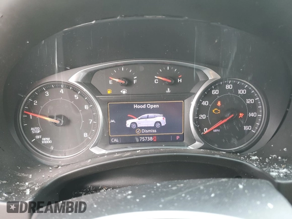 2022 GMC Terrain SLT with VIN 3GKALVEV0NL109666, listed as a Copart auction lot 57865495 with 75,738 mi miles and Salvage title. Bid and sale history available at DreamBid. Image 9.