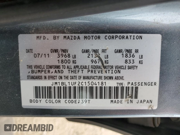 2012 Mazda 3 i Sport z VIN JM1BL1UF2C1504181, wystawiony jako Copart lot #56019085 z przebiegiem 181 946 mil mil oraz Szkoda całkowita • Salvage title. Historia ofert i sprzedaży dostępna na DreamBid. Obrazek 12.