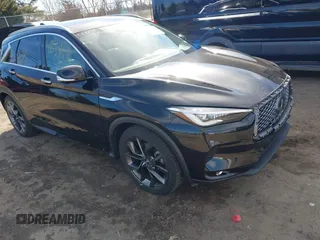 2019 Infiniti QX50 LUXE with VIN 3PCAJ5M17KF117824, listed as a IAAI auction lot 41651516 with 118,111 mi miles. Bid and sale history available at carsss.com. Image 1.