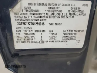 2006 GMC Sierra 1500 SLE1 z VIN 2GTEK13Z261269016, wystawiony jako Copart lot #47594925 z przebiegiem 287 338 mil mil oraz Nie do naprawy • Non repairable. Historia ofert i sprzedaży dostępna na DreamBid. Obrazek 12.