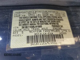 2009 Nissan Versa 1.8 S with VIN 3N1BC11E69L441683, listed as a Copart auction lot 43377925 with 111,958 mi miles and Salvage Title. Bid and sale history available at carsss.com. Image 12.