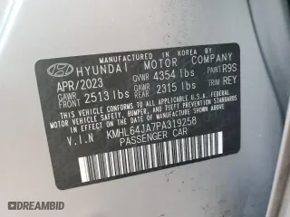 2023 Hyundai Sonata SEL with VIN KMHL64JA7PA319258, listed as a Copart auction lot 85342154 with 50,798 mi miles and Clean Title. Bid and sale history available at carsss.com. Image 12.