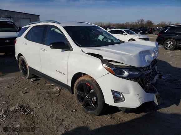 2020 Chevrolet Equinox Premier with VIN 2GNAXNEV8L6215369, listed as a Copart auction lot 43782555 with 28,319 mi miles and Salvage Title. Bid and sale history available at carsss.com. Image 4.