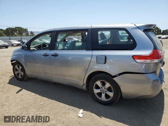 2012 Toyota Sienna with VIN 5TDZK3DC5CS200137, listed as a Copart auction lot 59992945 with 90,183 mi miles and Salvage title. Bid and sale history available at DreamBid. Image 2.