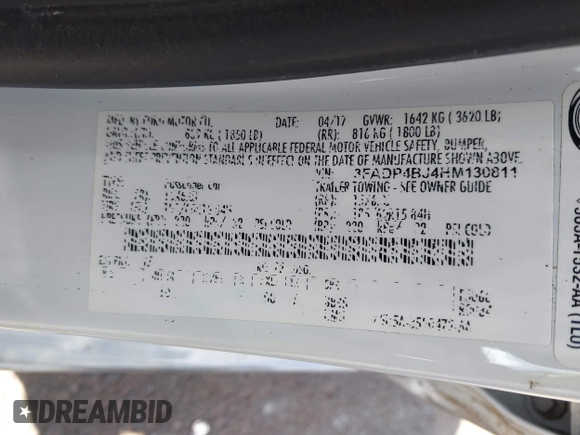 2017 Ford Fiesta SE с VIN 3FADP4BJ4HM130811, выставлен на аукционе IAAI как лот 42131967 с пробегом 112 464 миль миль и . История ставок и продаж доступна на DreamBid. Изображение 9.