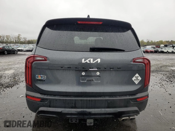 2022 Kia Telluride EX with VIN 5XYP3DHC2NG255732, listed as a Copart auction lot 52604795 with 32,117 mi miles and Salvage title. Bid and sale history available at DreamBid. Image 6.