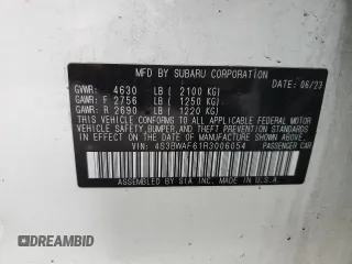 2024 Subaru Legacy Premium with VIN 4S3BWAF61R3006054, listed as a Copart auction lot 55497585 with 25,390 mi miles and Salvage title. Bid and sale history available at DreamBid. Image 13.