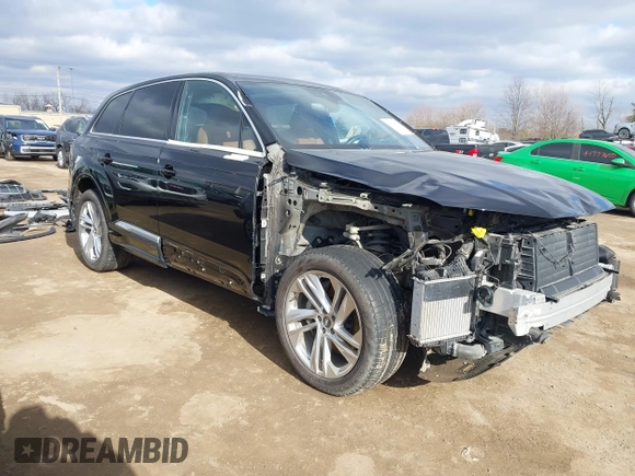 2020 Audi Q7 Premium with VIN WA1AXAF74LD011455, listed as a IAAI auction lot 41674599 with 37,561 mi miles. Bid and sale history available at carsss.com. Image 1.