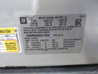 2016 Chevrolet Traverse LT z VIN 1GNKRHKDXGJ115343, wystawiony jako IAAI lot #42246084 z przebiegiem 148 021 mil mil oraz . Historia ofert i sprzedaży dostępna na DreamBid. Obrazek 9.