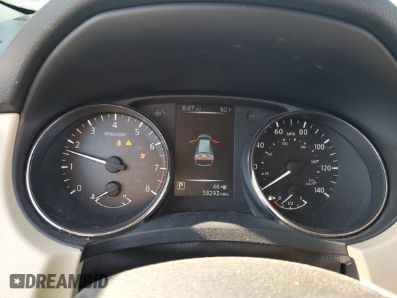 2017 Nissan Rogue SV with VIN JN8AT2MT5HW381398, listed as a Copart auction lot 52356335 with 58,292 mi miles and Salvage Title. Bid and sale history available at carsss.com. Image 9.