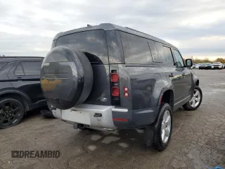 2023 Land Rover Defender with VIN SALEVFEU1P2142841, listed as a Copart auction lot 77387354 with 21,441 mi miles and Salvage title. Bid and sale history available at DreamBid. Image 3.